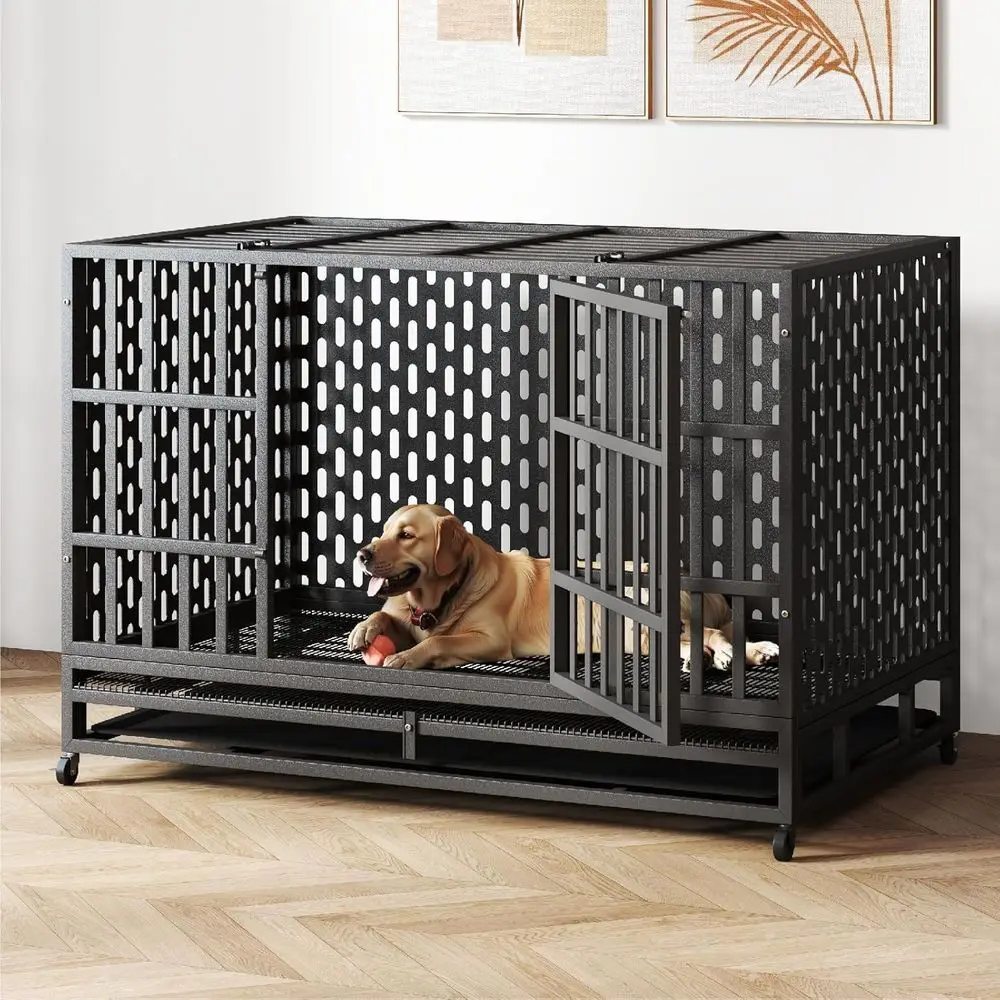 48-Inch Heavy Duty Indestructible Steel Dog Crate - image 1