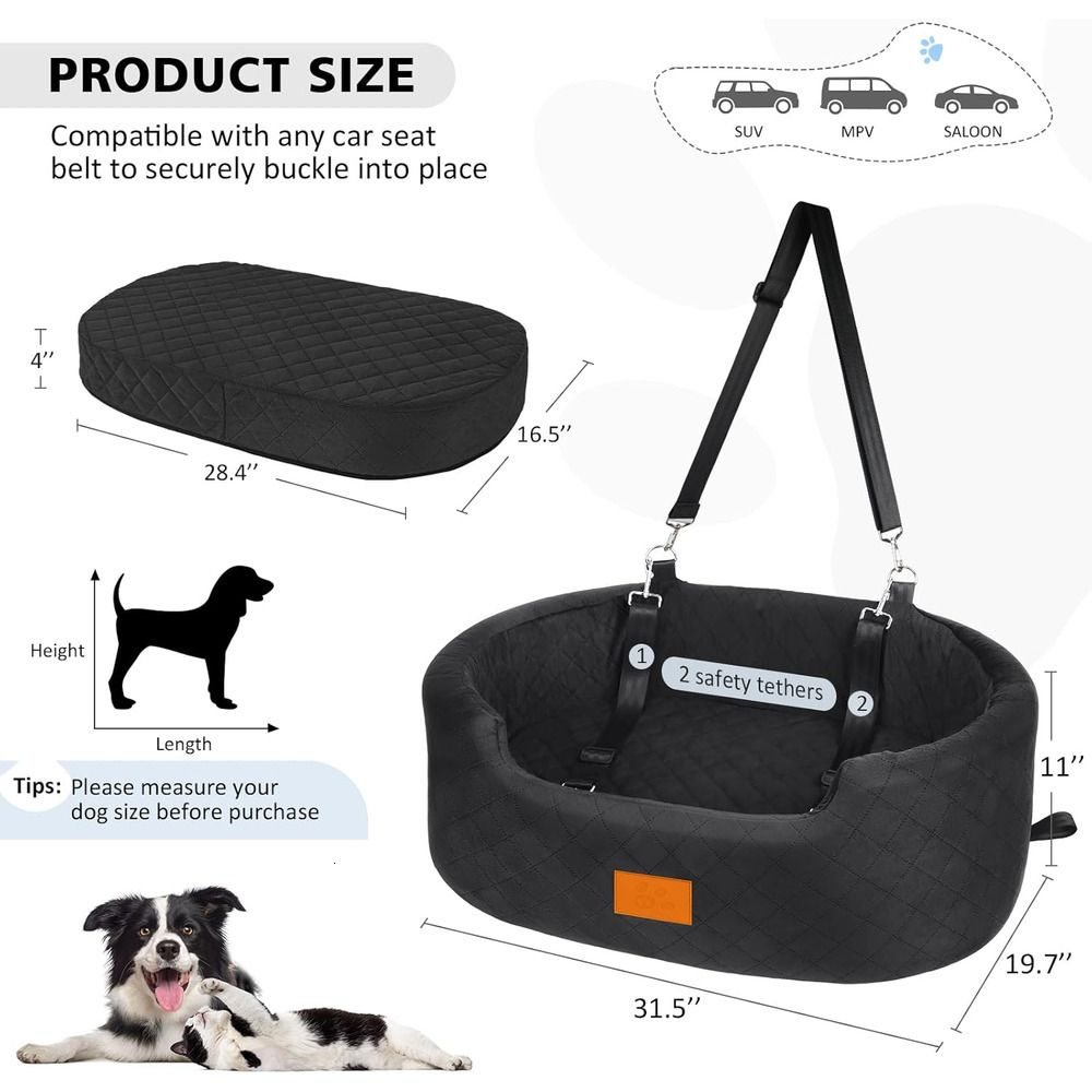 Dog Car Travel Bed  -  Washable Booster Seat for SUVs - image 4