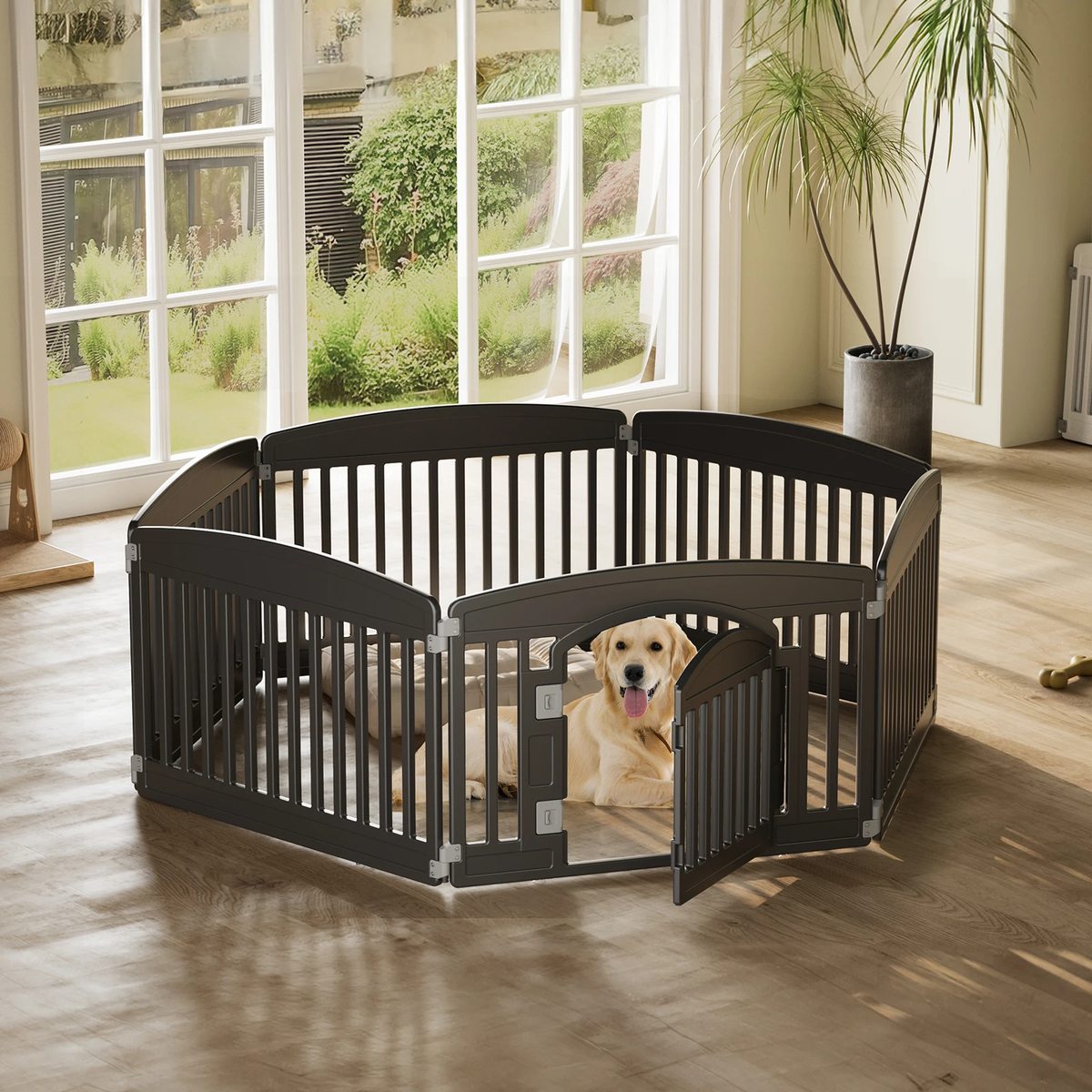 Foldable Dog Playpen  -  6-Panel 24-Inch Puppy Fence - image 1