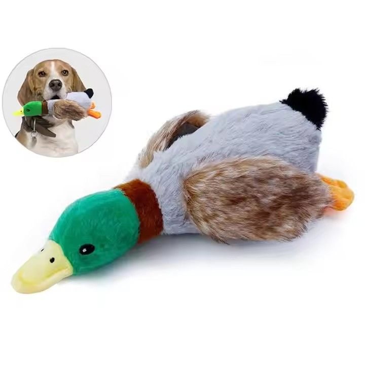 Soft Plush Crinkle Duck  -  Squeaker Toy for Puppies - image 1