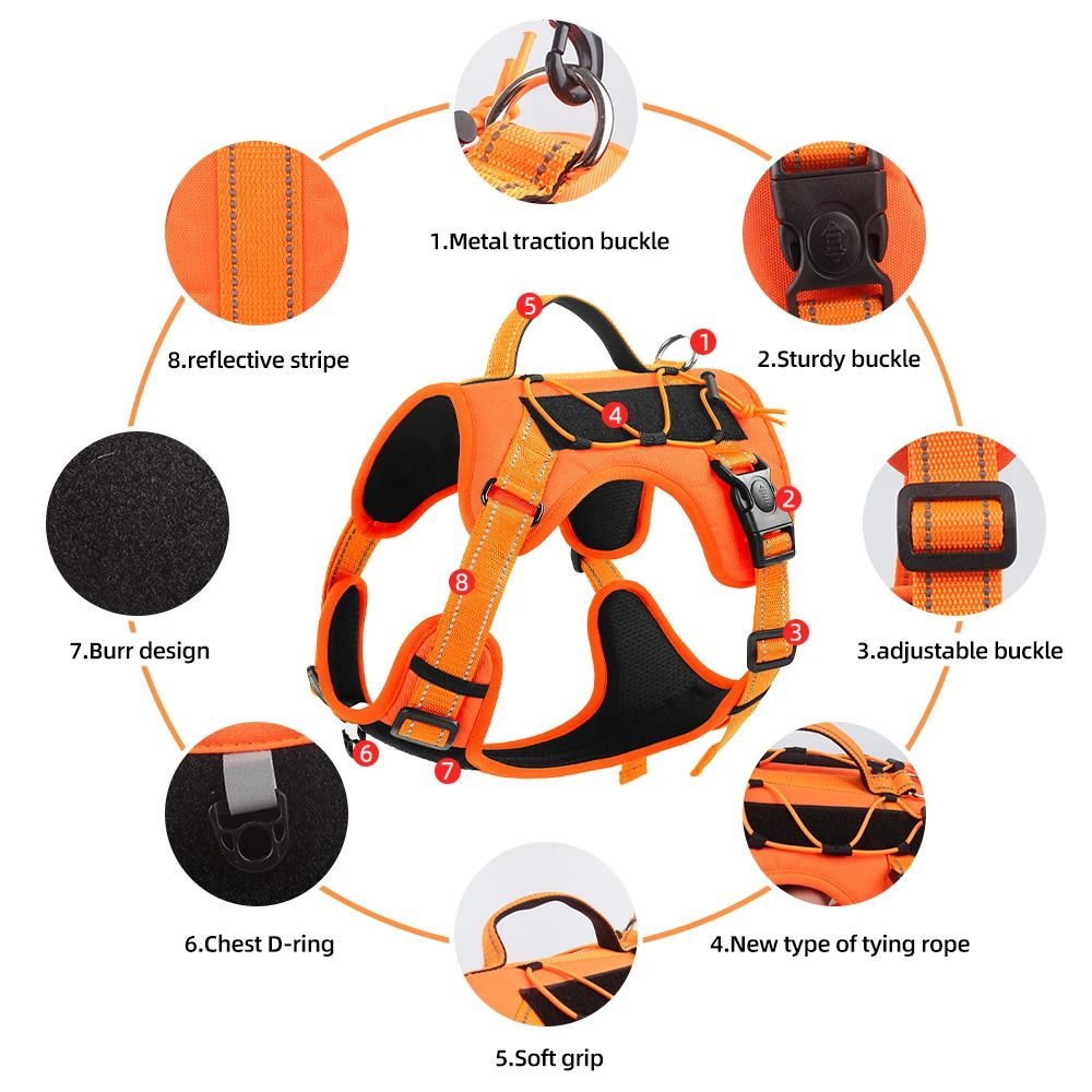 Tactical Reflective Dog Harness Vest  -  Handle & Explosion-Proof - image 3